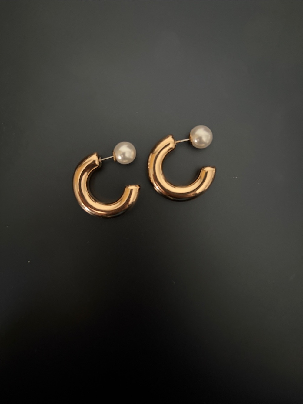 Pearl-Top Gold Hoop Earrings